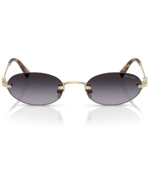 Miu Miu 0Mu A54S Logo Sunglasses - Metallic