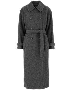 A.P.C. Gray Wool Coat - Black