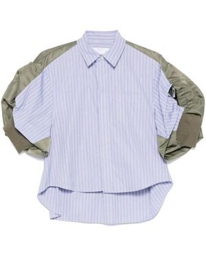 Sacai Cotton And Nylon Shirt - Blue