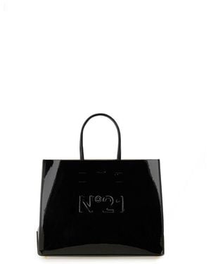 N°21 Shopper Bag With Logo - Black