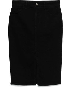 Liu Jo Denim Button-Front Pencil Skirt - Black