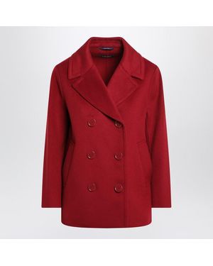 Max Mara Short Burgundy Coat - Red