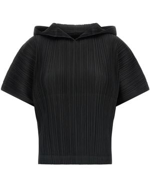Pleats Please Issey Miyake 'Monthly Colors: August' Top - Black