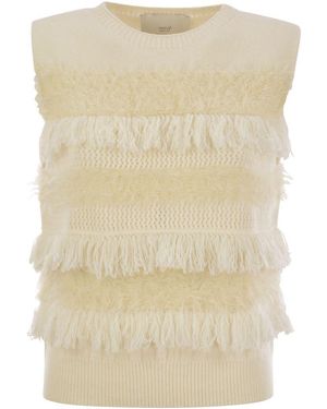 Vanisé Wool And Cashmere Blend Sleeveless Jumper - Natural