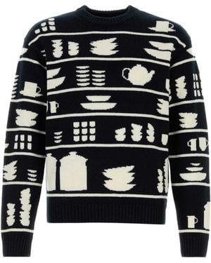 JW Anderson Embroidered Wool Sweater - Black