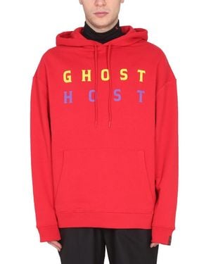 Raf Simons Logo Hooded Sweatshirt For - Red