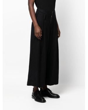 Uma Wang Wide-Leg Cropped Pants - Black