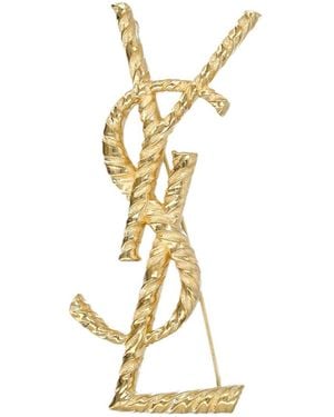 Saint Laurent Cassandre Brooch - Metallic