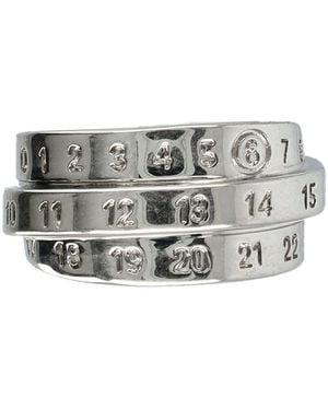 MM6 by Maison Margiela Triple Logo Ring - Grey
