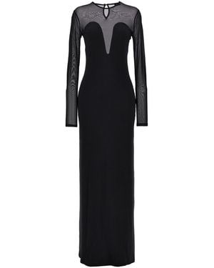 Atlein Long Stretch Dress - Black