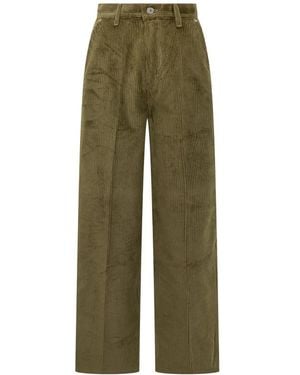 Ami Paris Green Wide-leg Corduroy Pants
