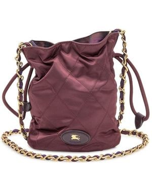 Burberry Quilted Bucket Bag - Purple