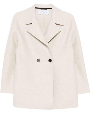 Harris Wharf London Short Double-Breasted Coat - White