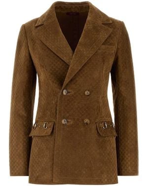 Gucci Suede Blazer - Brown