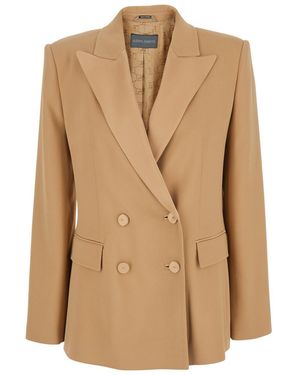 Alberta Ferretti Enver' Double-Breasted Jacket - Natural