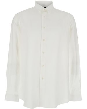 Low Brand Shirt With Classic Collar - White