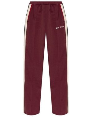 Palm Angels High-Waisted Bordeaux Trousers - Red