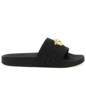 Versace 'La Medusa' Slides - Black