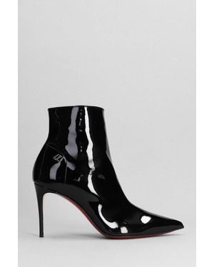 Christian Louboutin Sporty Kate 85 Booty Patent-leather Heeled Ankle Boots - Black