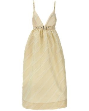 Ganni 'Off- Stripe Strap' Dress - Natural
