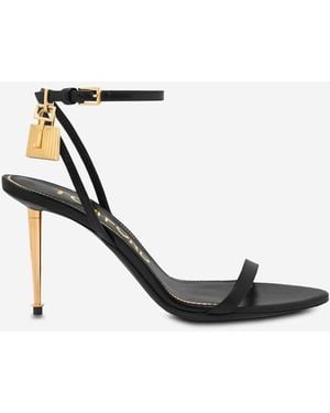 Tom Ford Leather Padlock Sandals - White