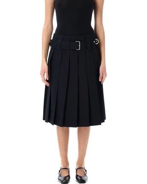 Prada Pleated Gabardine Skirt - Black