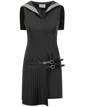 Coperni Short Dress With Sailor Collar - Black