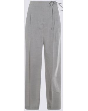 Eleventy Linen And Wool Pants - Grey