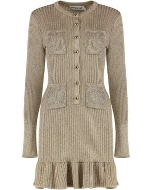 Self-Portrait Lurex Knit Dress - Natural