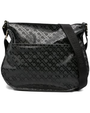 Gherardini Monogram Pattern Softy Excalibur Shoulder Bag - Black