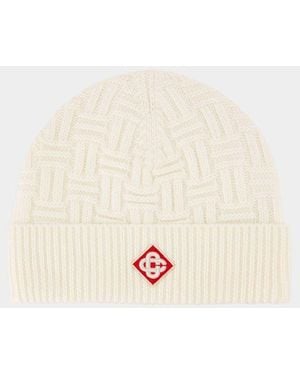 CASABLANCA Column Stitch Beanie - Natural