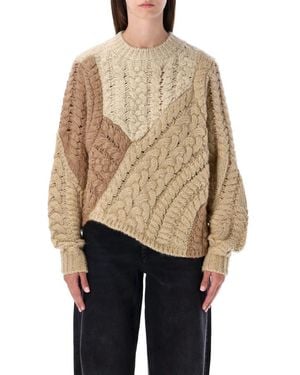 Isabel Marant Patchwork Cable Knit Jumper - Natural