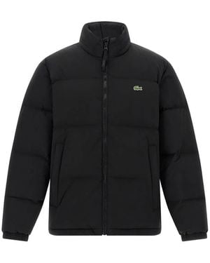 Lacoste Water-Repellent Down Jacket With Packable Hood - Black