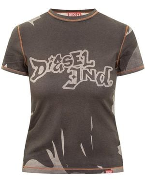 DIESEL T-Shirt With Logo Graphic - Green