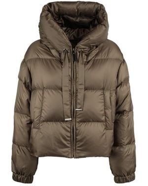 Max Mara Dark Crop Quilted Anti-Drip Canvas Down Jacket - Green