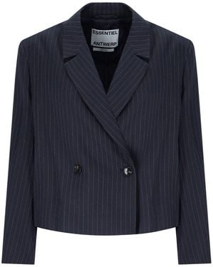 Essentiel Antwerp Itzle Cropped Blazer - Blue