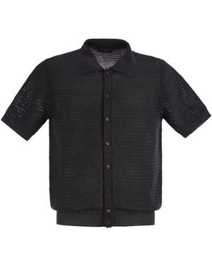 Peserico Polo Cardigan - Black