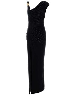 Versace Midnight Stretch Velvet Long Dress - Black