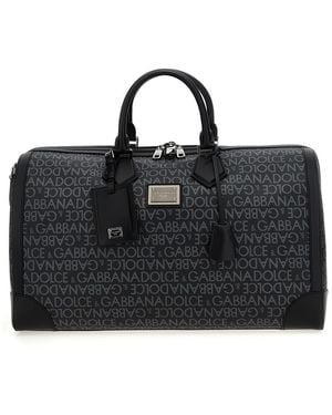 Dolce & Gabbana Smeared Jacquard Duffel Bag - Black