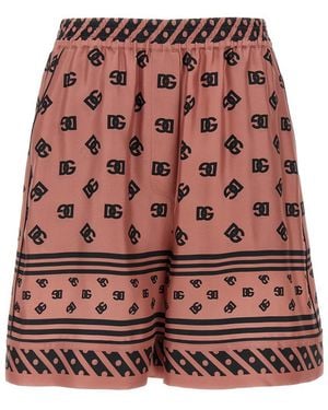 Dolce & Gabbana Silk Bermuda Shorts - Red