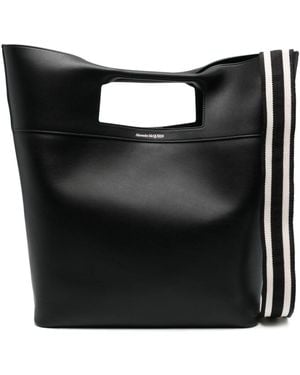 McQueen The Square Bow Leather Handbag - Black