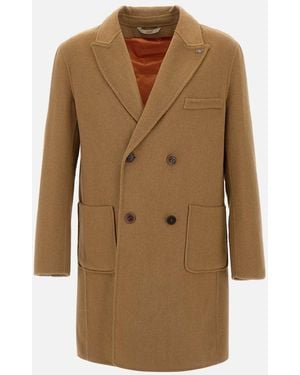 Bob Double-Breasted Wool-Blend Coat With Removable Bib - Brown