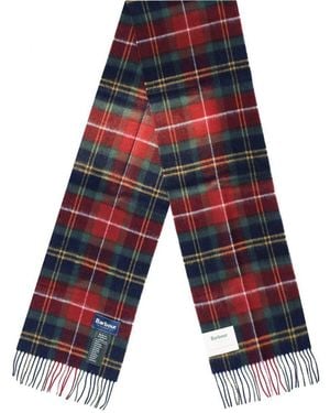 Barbour Wool Cashmere Winterberry Tartan Scarf - Blue