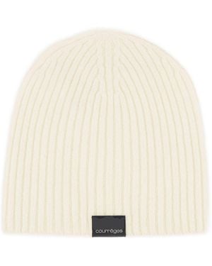 Courreges Ac Ribbed Beanie - Natural