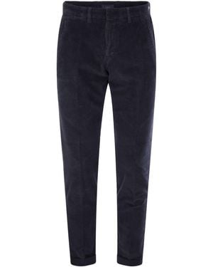 Fay Slim Corduroy Pants - Blue