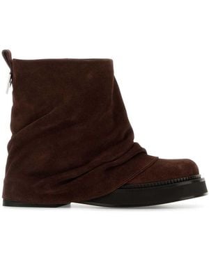 The Attico Suede Mini Robin Ankle Boots - Brown