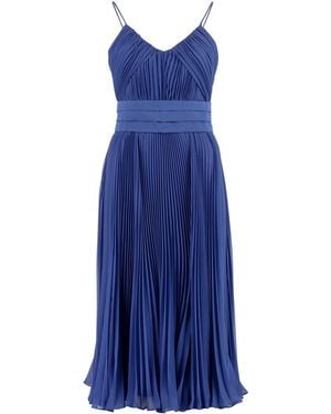 Max Mara Clarino Pleated Midi Dress - Blue