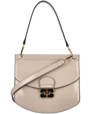 Ganni Mini Patent Handbag - Grey