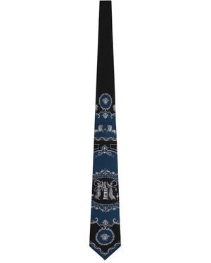 Versace Printed Silk Tie - Blue