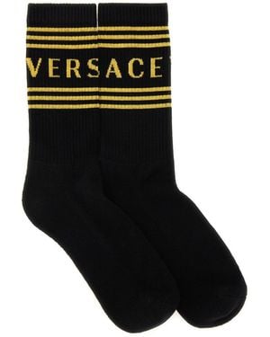 Versace Socks With Logo - Black
